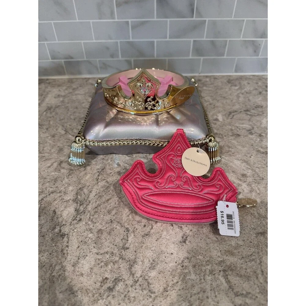 Bath And Body Works Disney Princess, Aurora Candle Holder And Coin Purse, New
